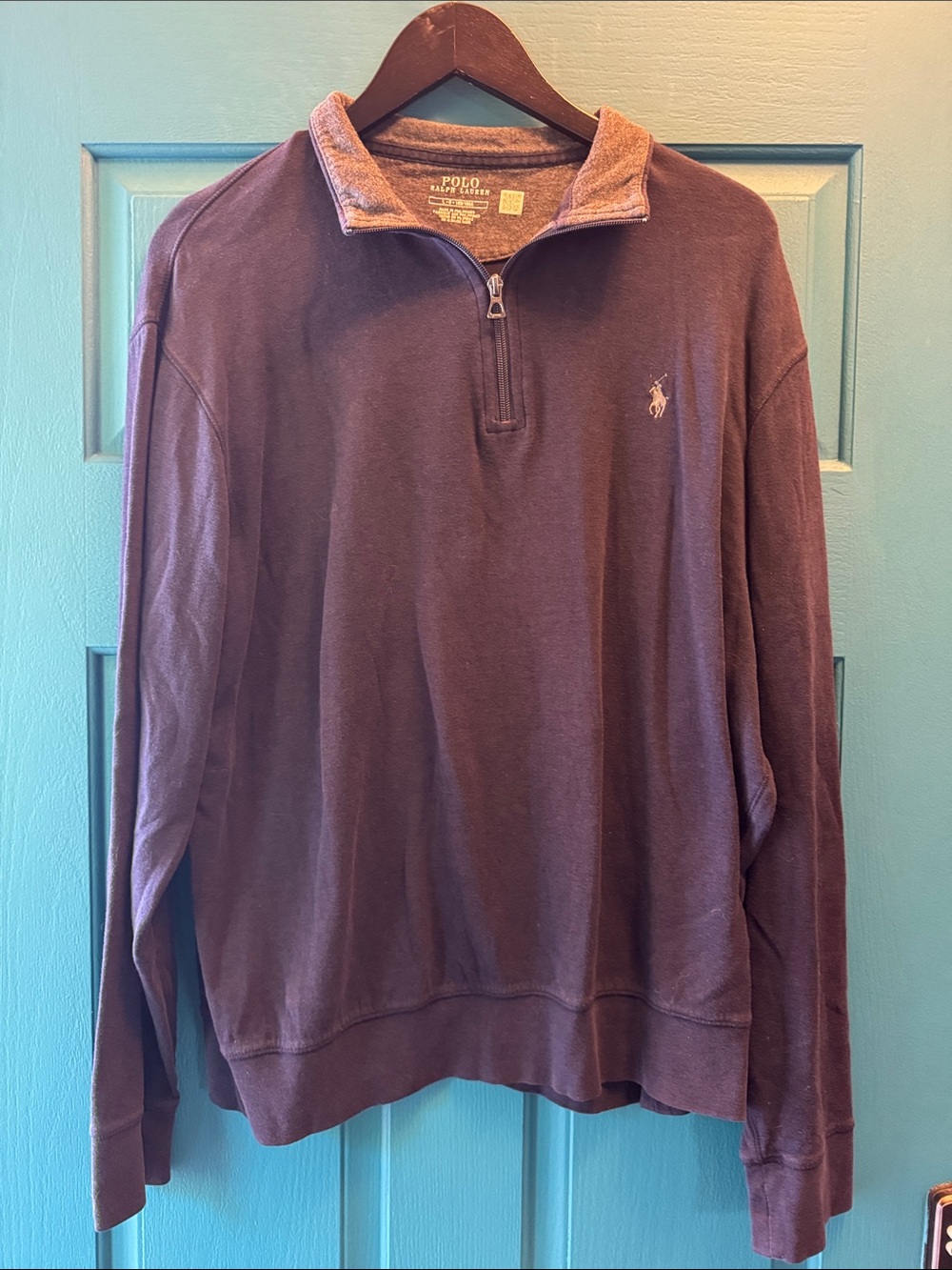 Polo by Ralph Lauren Navy Half-Zip Pullover with Contrast Collar